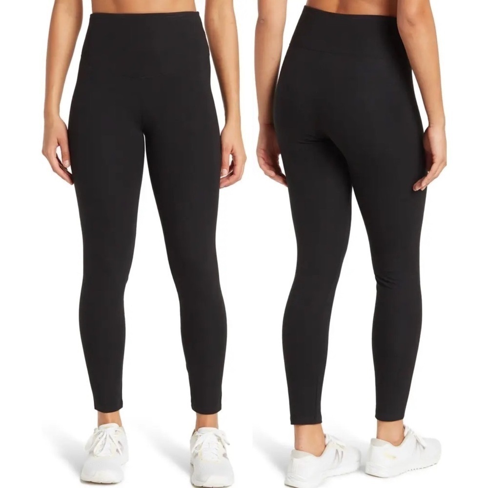 Yummie By Heather Thomson Compact Cotton Shaping Leggings Black Size Small